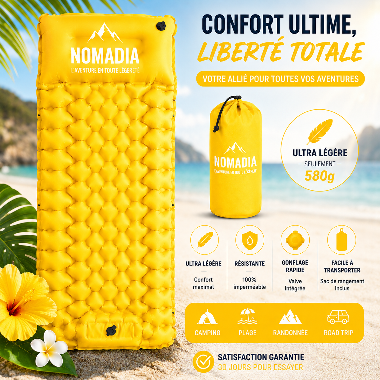 Nomadia™ - Matelas gonflable camping confort