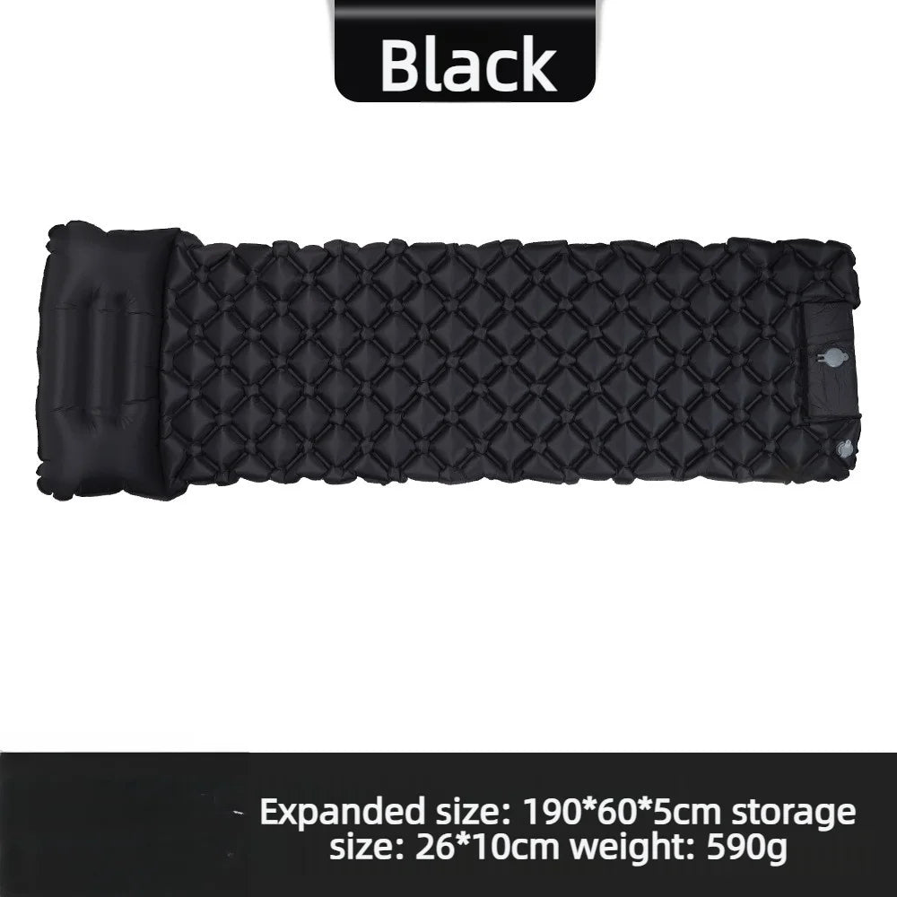 Outdoor Camping Inflatable Mattress Sleeping Pad With Pillows Ultralight Air Mat Built In Inflator Pump Hiking Wholesale