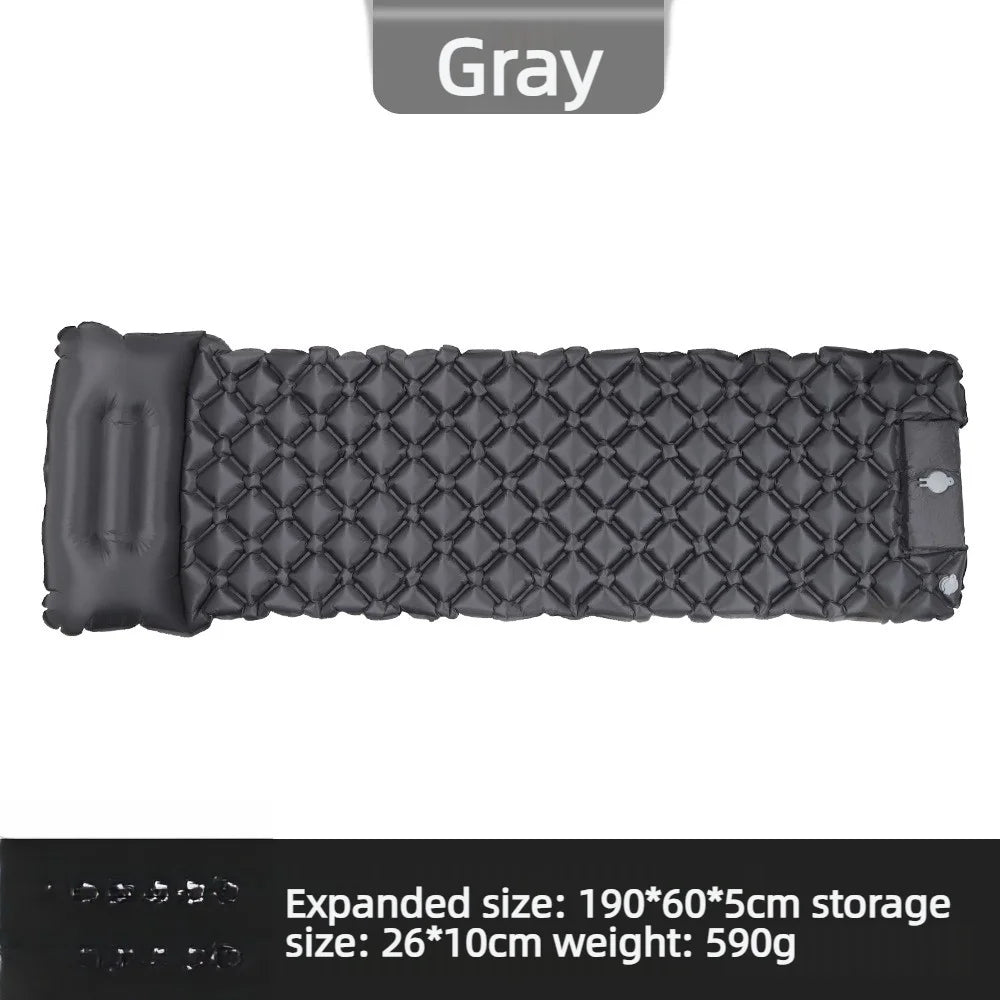 Outdoor Camping Inflatable Mattress Sleeping Pad With Pillows Ultralight Air Mat Built In Inflator Pump Hiking Wholesale