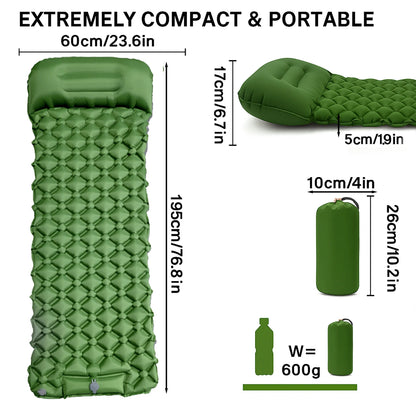 Inflatable Mattress Sleeping Pad Ultralight Camping Mat  Air Mattress Camp mat for Hiking Tent Travel Backpacker
