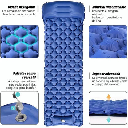 Inflatable Camping Mats Air Mattress With Pillow Outdoor Tourist Sleeping Pad Self-Inflating Mattress For Hiking Climbing