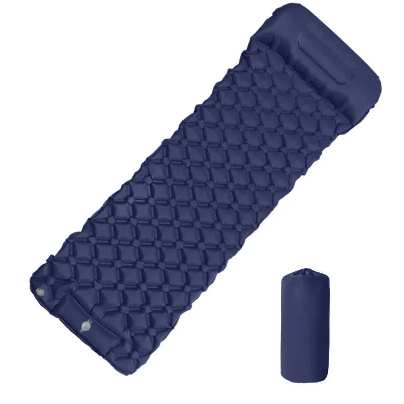 Outdoor Camping Inflatable Mattress Sleeping Pad With Pillows Ultralight Air Mat Built In Inflator Pump Hiking Wholesale