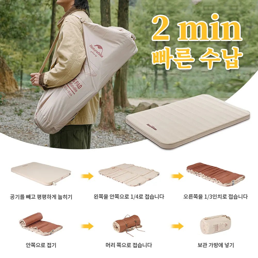 Naturehike Inflatable Mattress C10 Self-inflating Mattress 10cm Double Air Mattress Tourist Inflating Camping Mattress Pad
