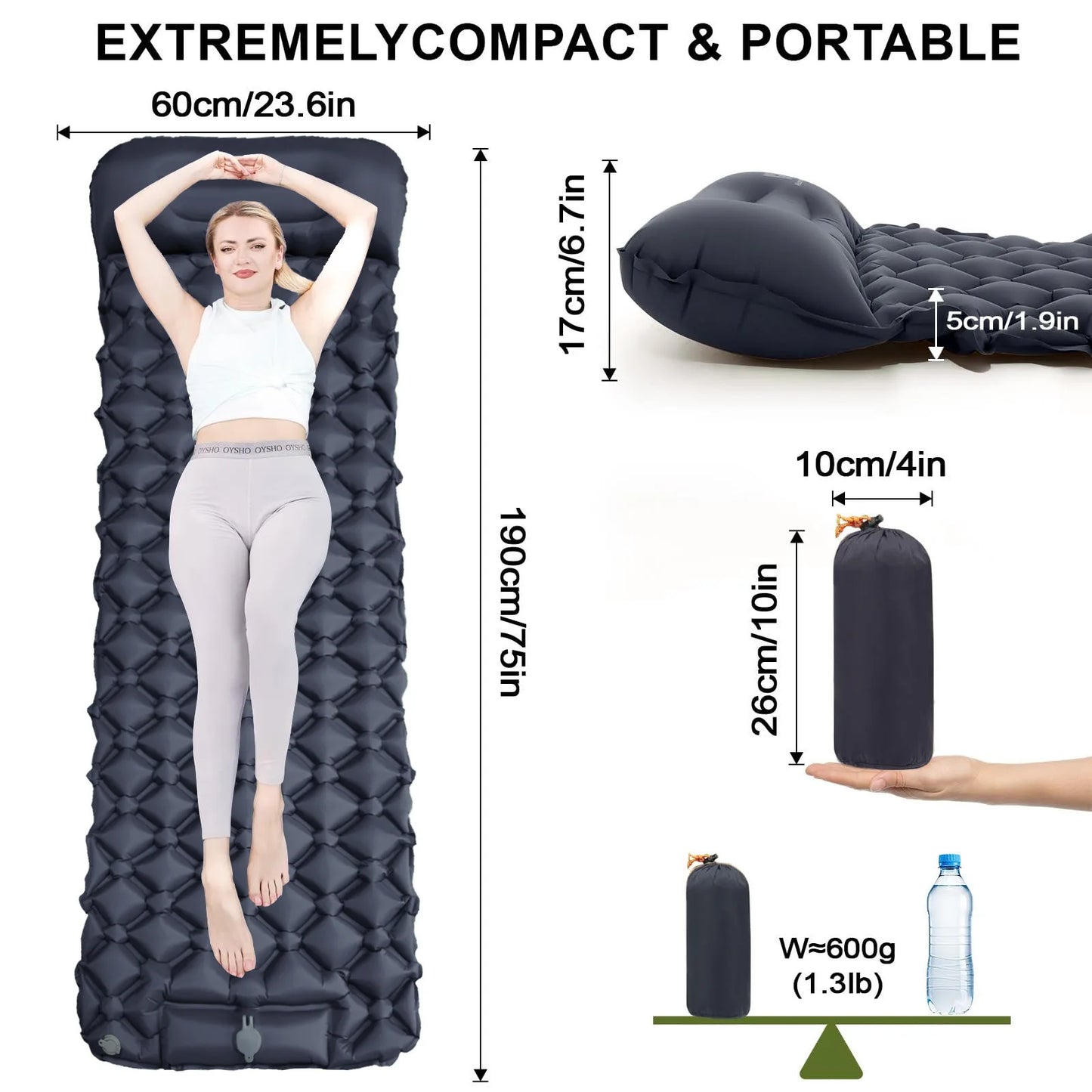 Inflatable Camping Mats Air Mattress With Pillow Outdoor Tourist Sleeping Pad Self-Inflating Mattress For Hiking Climbing